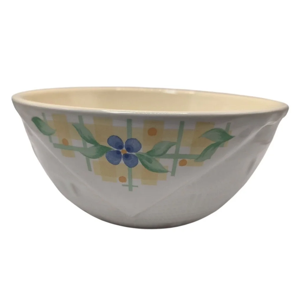 Vintage Pfaltzgraff Serving Bowl Summer Breeze Textured Basket‎ Weave SEE